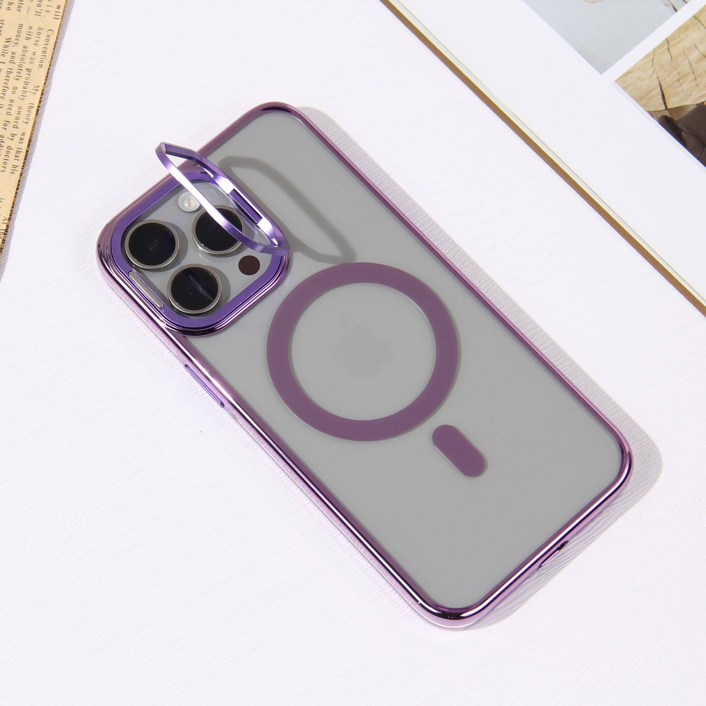 IPhone car magnetic plating ice dynam stand mobile phone case Apple