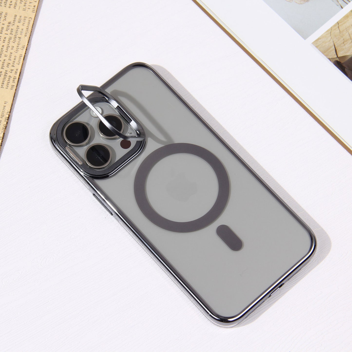 IPhone car magnetic plating ice dynam stand mobile phone case Apple