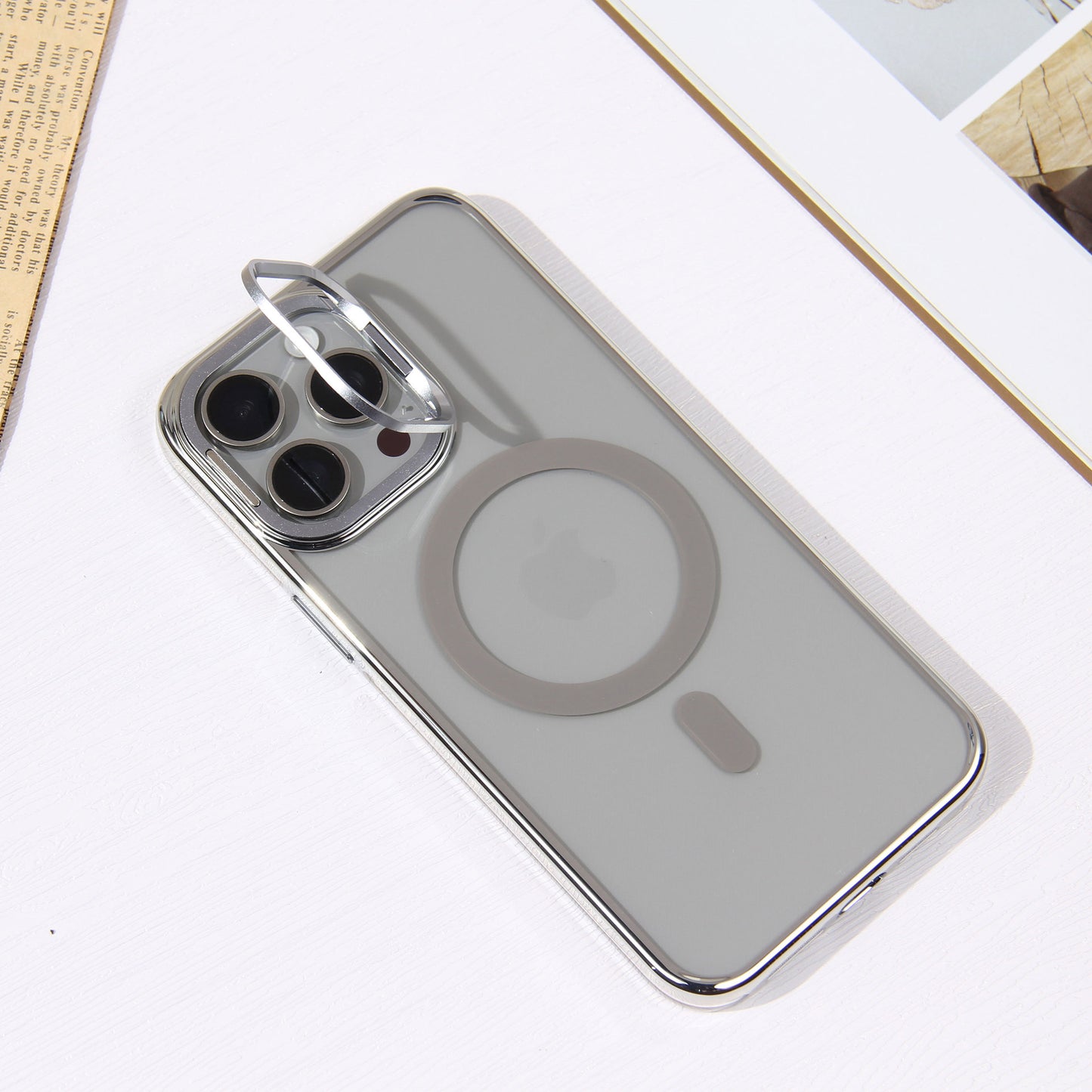 IPhone car magnetic plating ice dynam stand mobile phone case Apple