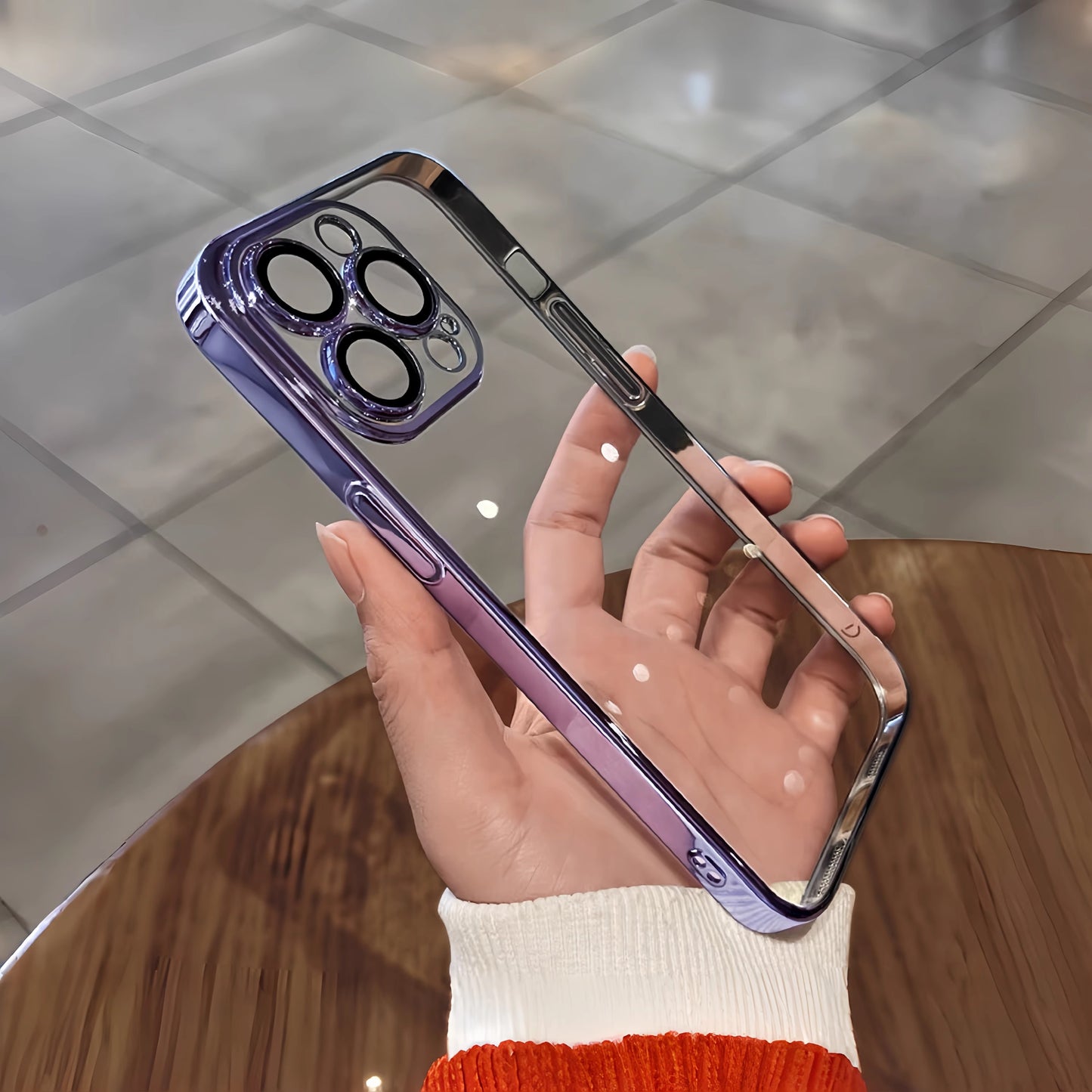 Anti-fall glass phone case(四角防摔无颜色)