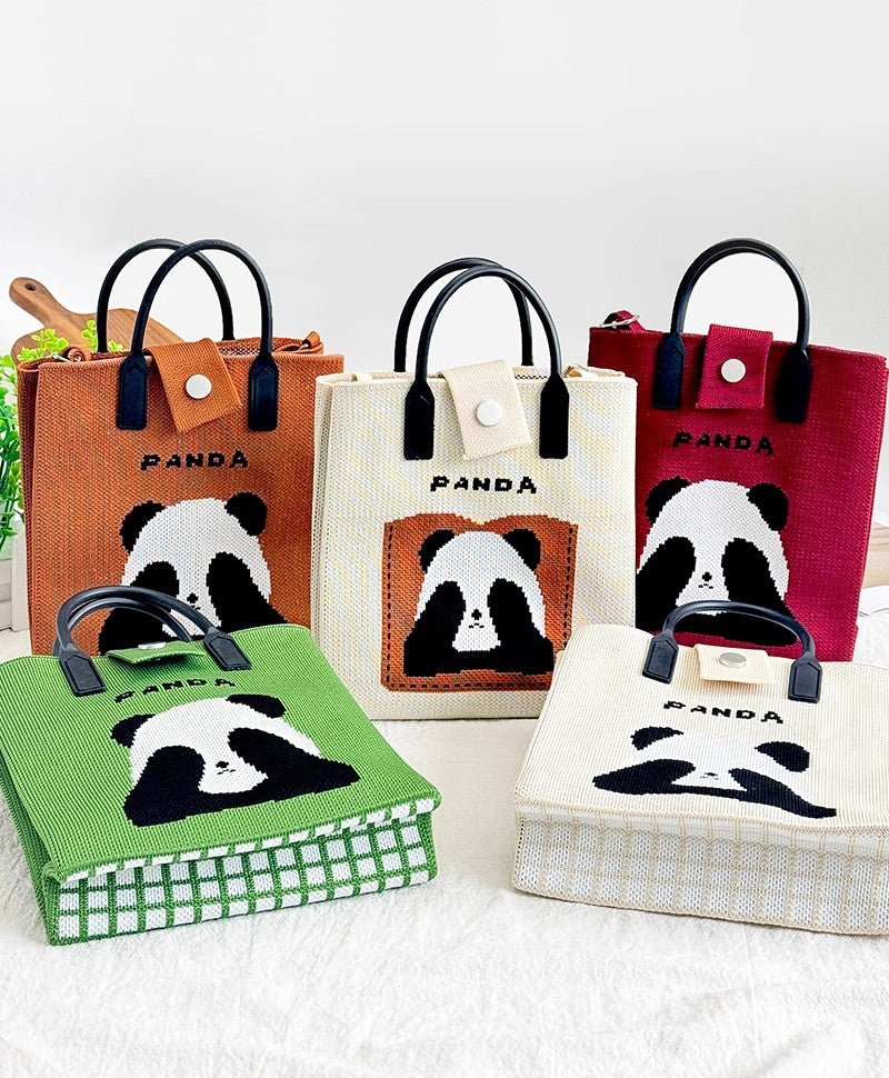Large Capacity Panda Knitted Bag