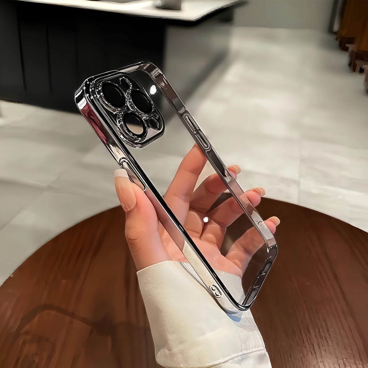 Anti-fall glass phone case(四角防摔无颜色)