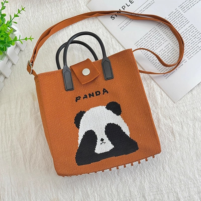 Large Capacity Panda Knitted Bag