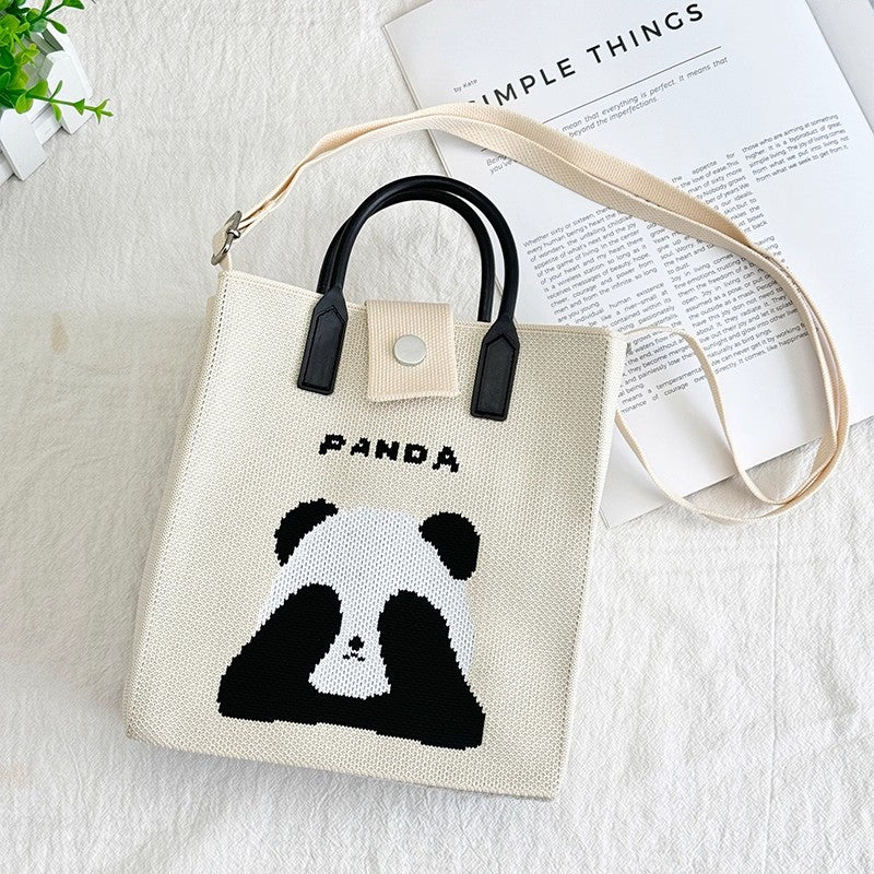 Large Capacity Panda Knitted Bag