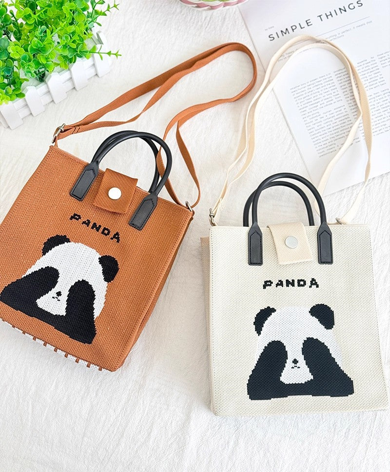 Large Capacity Panda Knitted Bag