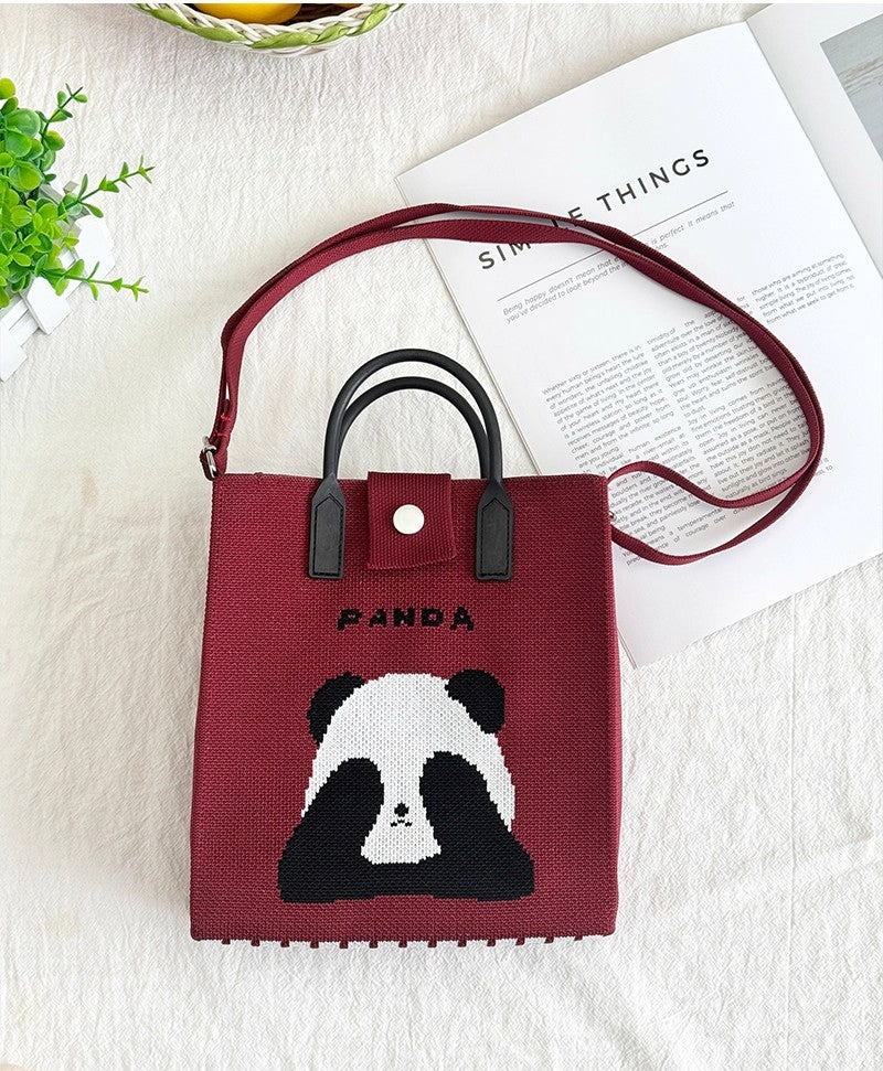Large Capacity Panda Knitted Bag