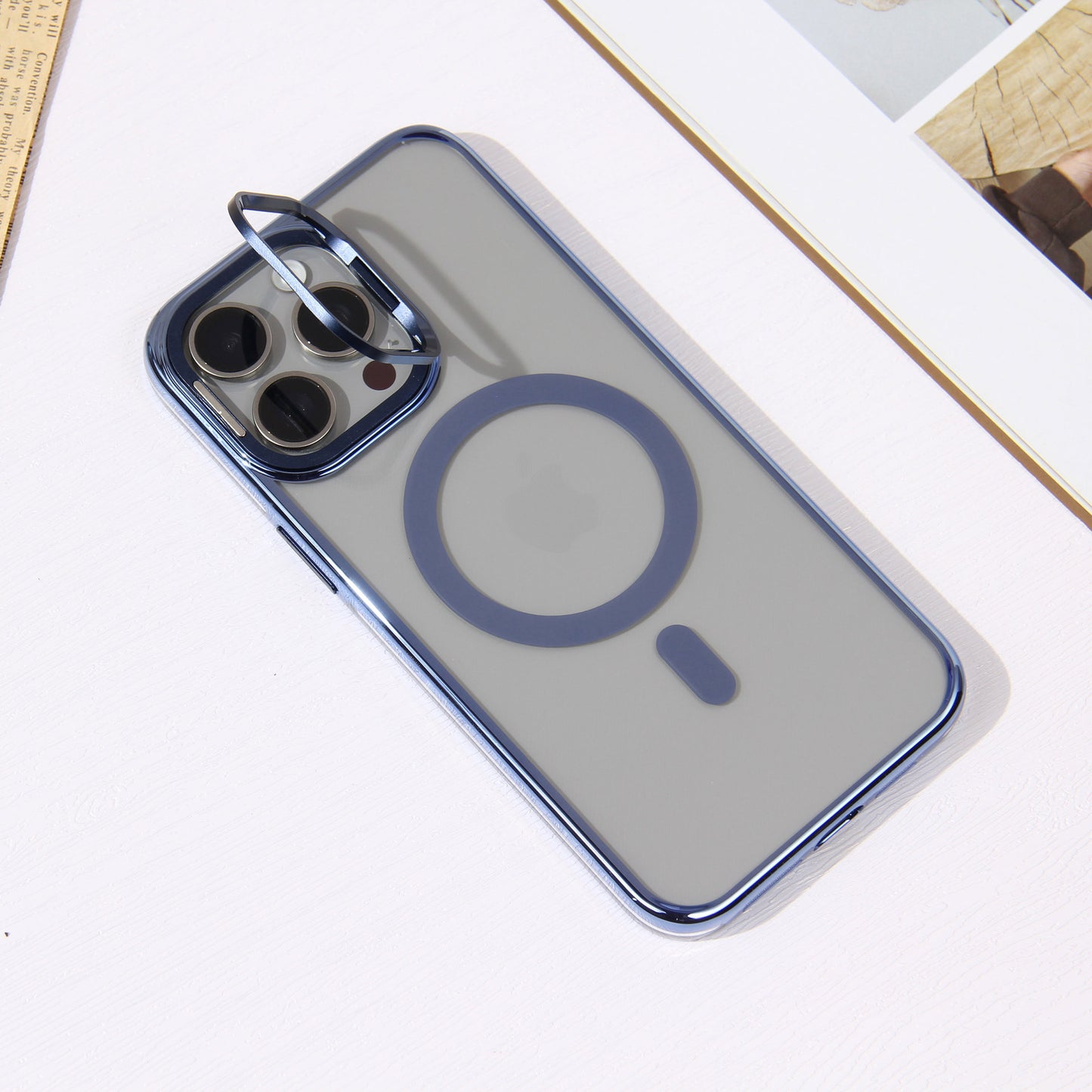 IPhone car magnetic plating ice dynam stand mobile phone case Apple