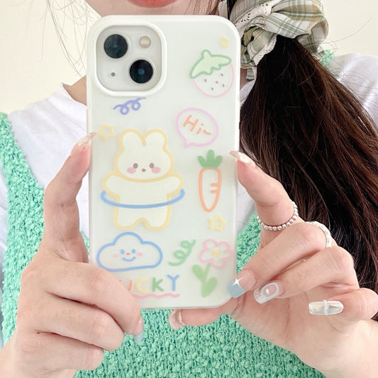 iPhone Anti-fall Glass Phone Case（碎花动物）